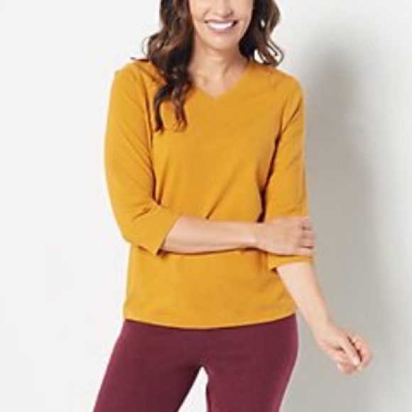 Denim&Co Tops - Denim & Co. Essentials Perfect Jersey 3/4 Sleeve Top